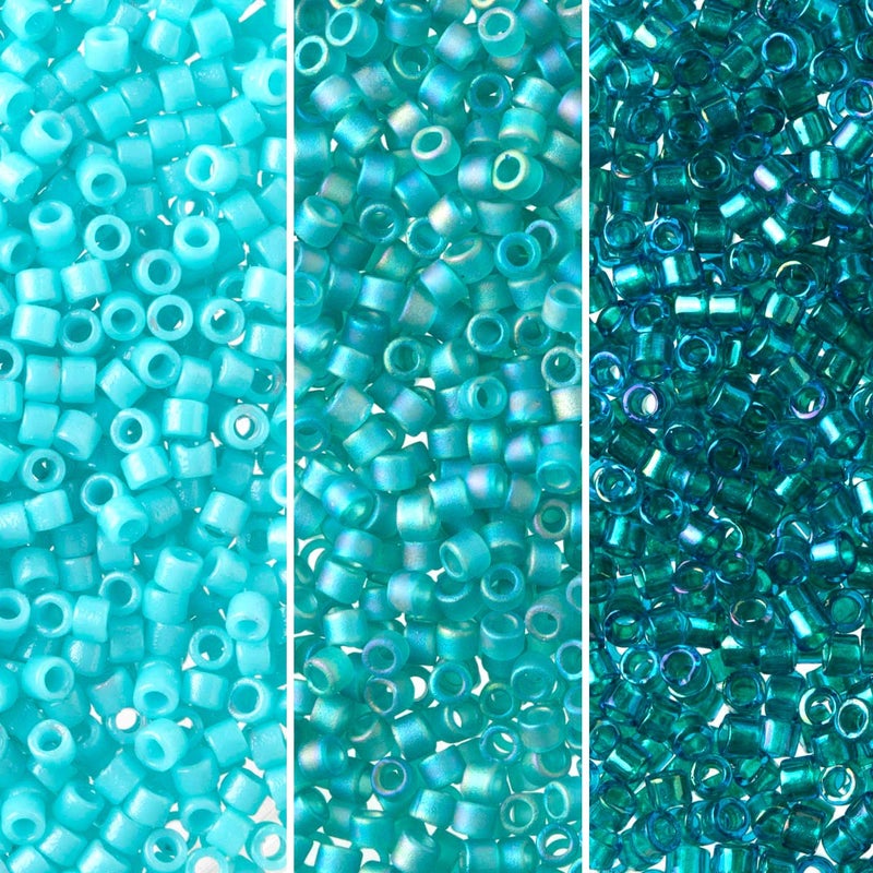 Miyuki Delica Seed Beads Bundle: Size 11/0, Waves Collection DB1283, DB1764, DB2130 - Image 1